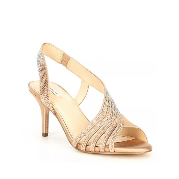 Alex Marie NEW Canello Rhinestone Slingback Pumps in Champagne Size 8 - Picture 1 of 8
